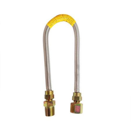Stainless Steel Gas Flex -3/8 Inch O.D. x 1/4 Inch I.D. x 36 Inch Long with 1/2 Inch MIP -  THRIFCO PLUMBING, 4400688